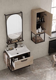 Акватон Шкаф подвесной Лофт Фабрик 34 дуб эндгрейн – фотография-6